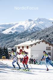 17.12.2022, Davos, Switzerland (SUI): Jenny Solin (SWE), Hanne Wilberg Rofstad (NOR), Maaret Pajunoja (FIN), (l-r)  - FIS world cup cross-country, individual sprint, Davos (SUI). www.nordicfocus.com. © Modica/NordicFocus. Every downloaded picture is fee-liable.