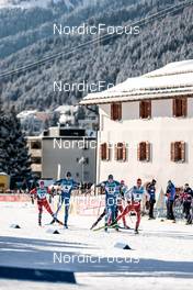 17.12.2022, Davos, Switzerland (SUI): Simen Myhre (NOR), Niilo Moilanen (FIN), Verneri Suhonen (FIN), Janik Riebli (SUI), (l-r)  - FIS world cup cross-country, individual sprint, Davos (SUI). www.nordicfocus.com. © Modica/NordicFocus. Every downloaded picture is fee-liable.