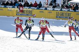 17.12.2022, Davos, Switzerland (SUI): Hanne Wilberg Rofstad (NOR), Laura Gimmler (GER), Julie Myhre (NOR), Ane Appelkvist Stenseth (NOR), Nadine Faehndrich (SUI), Krista Parmakoski (FIN), (l-r)  - FIS world cup cross-country, individual sprint, Davos (SUI). www.nordicfocus.com. © Modica/NordicFocus. Every downloaded picture is fee-liable.