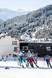 17.12.2022, Davos, Switzerland (SUI): James Clugnet (GBR), Sindre Bjoernestad Skar (NOR), Arnaud Chautemps (FRA), (l-r)  - FIS world cup cross-country, individual sprint, Davos (SUI). www.nordicfocus.com. © Modica/NordicFocus. Every downloaded picture is fee-liable.