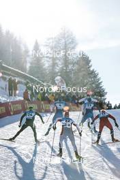 17.12.2022, Davos, Switzerland (SUI): Mikael Abram (ITA), Niilo Moilanen (FIN), Cyril Faehndrich (SUI), Verneri Suhonen (FIN), Simen Myhre (NOR), (l-r)  - FIS world cup cross-country, individual sprint, Davos (SUI). www.nordicfocus.com. © Modica/NordicFocus. Every downloaded picture is fee-liable.