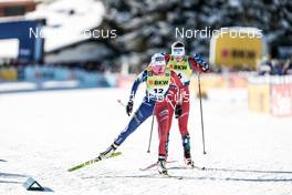 17.12.2022, Davos, Switzerland (SUI): Lena Quintin (FRA), Lotta Udnes Weng (NOR), (l-r)  - FIS world cup cross-country, individual sprint, Davos (SUI). www.nordicfocus.com. © Modica/NordicFocus. Every downloaded picture is fee-liable.