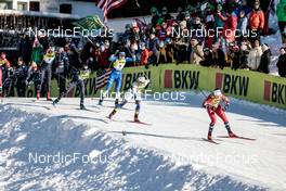 17.12.2022, Davos, Switzerland (SUI): Julia Kern (USA), Jessie Diggins (USA), Eva Urevc (SLO), Johanna Hagstroem (SWE), Tiril Udnes Weng (NOR), (l-r)  - FIS world cup cross-country, individual sprint, Davos (SUI). www.nordicfocus.com. © Modica/NordicFocus. Every downloaded picture is fee-liable.