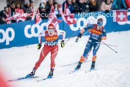 31.12.2022, Val Mustair, Switzerland (SUI): Valerio Grond (SUI), James Clugnet (GBR), (l-r)  - FIS world cup cross-country, tour de ski, individual sprint, Val Mustair (SUI). www.nordicfocus.com. © Modica/NordicFocus. Every downloaded picture is fee-liable.