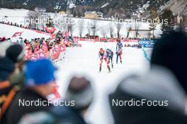 31.12.2022, Val Mustair, Switzerland (SUI): Janik Riebli (SUI), Johan Haeggstroem (SWE), Simone Mocellini (ITA), Richard Jouve (FRA), Miha Simenc (SLO), Graham Ritchie (CAN), (l-r)  - FIS world cup cross-country, tour de ski, individual sprint, Val Mustair (SUI). www.nordicfocus.com. © Modica/NordicFocus. Every downloaded picture is fee-liable.