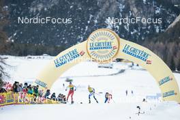 31.12.2022, Val Mustair, Switzerland (SUI): Nadine Faehndrich (SUI), Frida Karlsson (SWE), Lena Quintin (FRA), Le Gruyere, (l-r)  - FIS world cup cross-country, tour de ski, individual sprint, Val Mustair (SUI). www.nordicfocus.com. © Modica/NordicFocus. Every downloaded picture is fee-liable.