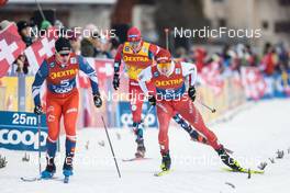31.12.2022, Val Mustair, Switzerland (SUI): Michal Novak (CZE), Janik Riebli (SUI), (l-r)  - FIS world cup cross-country, tour de ski, individual sprint, Val Mustair (SUI). www.nordicfocus.com. © Modica/NordicFocus. Every downloaded picture is fee-liable.