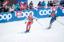 31.12.2022, Val Mustair, Switzerland (SUI): Valerio Grond (SUI), James Clugnet (GBR), (l-r)  - FIS world cup cross-country, tour de ski, individual sprint, Val Mustair (SUI). www.nordicfocus.com. © Modica/NordicFocus. Every downloaded picture is fee-liable.