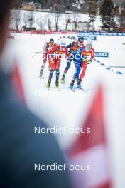 31.12.2022, Val Mustair, Switzerland (SUI): Benjamin Moser (AUT), Johannes Hoesflot Klaebo (NOR), Friedrich Moch (GER), Jules Chappaz (FRA), (l-r)  - FIS world cup cross-country, tour de ski, individual sprint, Val Mustair (SUI). www.nordicfocus.com. © Modica/NordicFocus. Every downloaded picture is fee-liable.