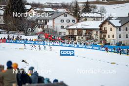 31.12.2022, Val Mustair, Switzerland (SUI): Nadine Faehndrich (SUI), Frida Karlsson (SWE), Lena Quintin (FRA), Katharina Hennig (GER), Lea Fischer (SUI), Katri Lylynpera (FIN), +Coop+, (l-r)  - FIS world cup cross-country, tour de ski, individual sprint, Val Mustair (SUI). www.nordicfocus.com. © Modica/NordicFocus. Every downloaded picture is fee-liable.
