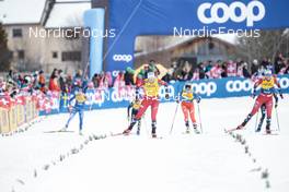31.12.2022, Val Mustair, Switzerland (SUI): Tiril Udnes Weng (NOR), Katerina Janatova (CZE), Anne Kjersti Kalvaa (NOR), (l-r)  - FIS world cup cross-country, tour de ski, individual sprint, Val Mustair (SUI). www.nordicfocus.com. © Modica/NordicFocus. Every downloaded picture is fee-liable.