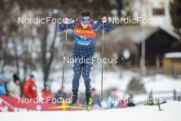 31.12.2022, Val Mustair, Switzerland (SUI): James Clinton Schoonmaker (USA) - FIS world cup cross-country, tour de ski, individual sprint, Val Mustair (SUI). www.nordicfocus.com. © Modica/NordicFocus. Every downloaded picture is fee-liable.