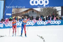 31.12.2022, Val Mustair, Switzerland (SUI): Valerio Grond (SUI), Richard Jouve (FRA), (l-r)  - FIS world cup cross-country, tour de ski, individual sprint, Val Mustair (SUI). www.nordicfocus.com. © Modica/NordicFocus. Every downloaded picture is fee-liable.