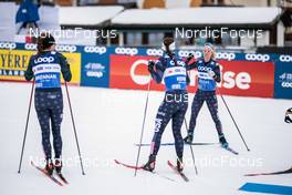 30.12.2022, Val Mustair, Switzerland (SUI): Rosie Brennan (USA), Julia Kern (USA), Jessie Diggins (USA), (l-r)  - FIS world cup cross-country, tour de ski, training, Val Mustair (SUI). www.nordicfocus.com. © Modica/NordicFocus. Every downloaded picture is fee-liable.