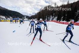 30.12.2022, Val Mustair, Switzerland (SUI): Julia Kern (USA), Alayna Sonnesyn (USA), Rosie Brennan (USA), Jessie Diggins (USA), (l-r)  - FIS world cup cross-country, tour de ski, training, Val Mustair (SUI). www.nordicfocus.com. © Modica/NordicFocus. Every downloaded picture is fee-liable.