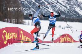 30.12.2022, Val Mustair, Switzerland (SUI): Russel Kennedy (CAN), Ritchie Graham (CAN), (l-r)  - FIS world cup cross-country, tour de ski, training, Val Mustair (SUI). www.nordicfocus.com. © Modica/NordicFocus. Every downloaded picture is fee-liable.