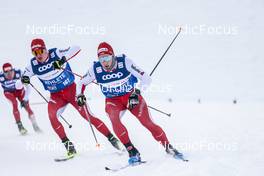 30.12.2022, Val Mustair, Switzerland (SUI): Janik Riebli (SUI), Valerio Grond (SUI), (l-r) - FIS world cup cross-country, tour de ski, training, Val Mustair (SUI). www.nordicfocus.com. © Modica/NordicFocus. Every downloaded picture is fee-liable.