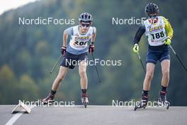 09.10.2022, Arcon, France (FRA): Malo Andreis (FRA), Nathanael Larger (FRA), (l-r)  - French Summer Championships Cross-Country, individual, Arcon (FRA). www.nordicfocus.com. © Thibaut/NordicFocus. Every downloaded picture is fee-liable.