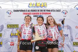 09.10.2022, Arcon, France (FRA): LIV Coupat (FRA), FRANCE Pignot (FRA), Besson Leonie (FRA), (l-r) - French Summer Championships Cross-Country, individual, Arcon (FRA). www.nordicfocus.com. © Thibaut/NordicFocus. Every downloaded picture is fee-liable.