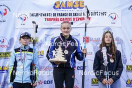 09.10.2022, Arcon, France (FRA): Jeanne Duterne (FRA), Aramintha Bradford (FRA), Maya Perrey (FRA), (l-r) - French Summer Championships Cross-Country, individual, Arcon (FRA). www.nordicfocus.com. © Thibaut/NordicFocus. Every downloaded picture is fee-liable.