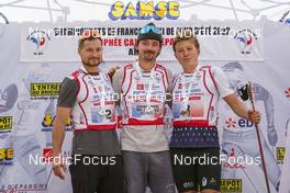 09.10.2022, Arcon, France (FRA): RENAUD Jay (FRA), HUGO Lapalus (FRA), VICTOR Lovera (FRA), (l-r) - French Summer Championships Cross-Country, individual, Arcon (FRA). www.nordicfocus.com. © Thibaut/NordicFocus. Every downloaded picture is fee-liable.