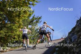 09.10.2022, Arcon, France (FRA): MELISSA Gal (FRA), CORALIE Bentz (FRA), (l-r)  - French Summer Championships Cross-Country, individual, Arcon (FRA). www.nordicfocus.com. © Thibaut/NordicFocus. Every downloaded picture is fee-liable.
