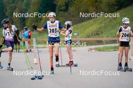 08.10.2022, Arcon, France (FRA): Roxanne Nilly (FRA), Rose Loewert (FRA), Gabrielle Poitevin (FRA) - French Summer Championships Cross-Country, sprint, Arcon (FRA). www.nordicfocus.com. © Thibaut/NordicFocus. Every downloaded picture is fee-liable.