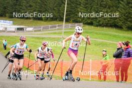 08.10.2022, Arcon, France (FRA): Eline Curnillon (FRA), Lea Marguier (FRA), Elsa Bouillet (FRA) - French Summer Championships Cross-Country, sprint, Arcon (FRA). www.nordicfocus.com. © Thibaut/NordicFocus. Every downloaded picture is fee-liable.