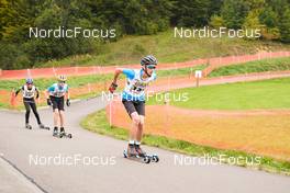 08.10.2022, Arcon, France (FRA): Raphael Gritti (FRA), Charly Roy (FRA), Yoann Lecocq (FRA), (l-r) - French Summer Championships Cross-Country, sprint, Arcon (FRA). www.nordicfocus.com. © Thibaut/NordicFocus. Every downloaded picture is fee-liable.