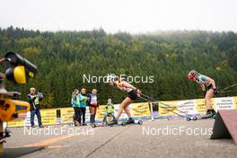 08.10.2022, Arcon, France (FRA): Rio Romane Sarrut (FRA), Eline Curnillon (FRA), (l-r) - French Summer Championships Cross-Country, sprint, Arcon (FRA). www.nordicfocus.com. © Thibaut/NordicFocus. Every downloaded picture is fee-liable.