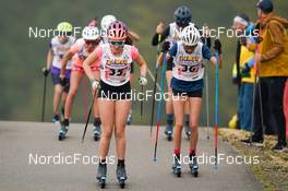 08.10.2022, Arcon, France (FRA): Faustine Crocombette (FRA), Rose Loewert (FRA), (l-r) - French Summer Championships Cross-Country, sprint, Arcon (FRA). www.nordicfocus.com. © Thibaut/NordicFocus. Every downloaded picture is fee-liable.