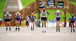 08.10.2022, Arcon, France (FRA): Felicien Soulage (FRA), Mallory Moreau (FRA), Lorrain Eve (FRA), Louison Mesnier (FRA), (l-r) - French Summer Championships Cross-Country, sprint, Arcon (FRA). www.nordicfocus.com. © Thibaut/NordicFocus. Every downloaded picture is fee-liable.