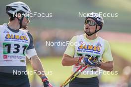 08.10.2022, Arcon, France (FRA): Lucas Chanavat (FRA), Renaud Jay (FRA), (l-r) - French Summer Championships Cross-Country, sprint, Arcon (FRA). www.nordicfocus.com. © Thibaut/NordicFocus. Every downloaded picture is fee-liable.