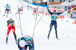 09.01.2022, Val di Fiemme, Italy (ITA): Johannes Lamparter (AUT), Johannes Rydzek (GER), (l-r)  - FIS world cup nordic combined men, individual gundersen HS106/10km, Val di Fiemme (ITA). www.nordicfocus.com. © Volk/NordicFocus. Every downloaded picture is fee-liable.