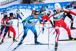 09.01.2022, Val di Fiemme, Italy (ITA): Hideaki Nagai (JPN), Philipp Orter (AUT), Jared Shumate (USA), (l-r)  - FIS world cup nordic combined men, individual gundersen HS106/10km, Val di Fiemme (ITA). www.nordicfocus.com. © Volk/NordicFocus. Every downloaded picture is fee-liable.