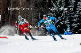 09.01.2022, Val di Fiemme, Italy (ITA): Lukas Klapfer (AUT), Antoine Gerard (FRA) - FIS world cup nordic combined men, individual gundersen HS106/10km, Val di Fiemme (ITA). www.nordicfocus.com. © Volk/NordicFocus. Every downloaded picture is fee-liable.