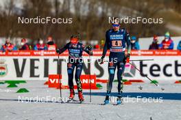 07.01.2022, Val di Fiemme, Italy (ITA): Cindy Haasch (GER), Jakob Lange (GER), (l-r)  - FIS world cup nordic combined, mixed team HS106, Val di Fiemme (ITA). www.nordicfocus.com. © Volk/NordicFocus. Every downloaded picture is fee-liable.
