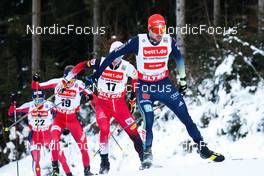 15.01.2022, Klingenthal, Germany (GER): Einar Luraas Oftebro (NOR), Espen Andersen (NOR), Lukas Greiderer (AUT) - FIS world cup nordic combined men, individual gundersen HS140/10km, Klingenthal (GER). www.nordicfocus.com. © Volk/NordicFocus. Every downloaded picture is fee-liable.