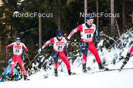 15.01.2022, Klingenthal, Germany (GER): Einar Luraas Oftebro (NOR), Sora Yachi (JPN), Yoshito Watabe (JPN), (l-r)  - FIS world cup nordic combined men, individual gundersen HS140/10km, Klingenthal (GER). www.nordicfocus.com. © Volk/NordicFocus. Every downloaded picture is fee-liable.