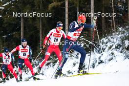 15.01.2022, Klingenthal, Germany (GER): Yoshito Watabe (JPN), Espen Andersen (NOR), Johannes Rydzek (GER), (l-r)  - FIS world cup nordic combined men, individual gundersen HS140/10km, Klingenthal (GER). www.nordicfocus.com. © Volk/NordicFocus. Every downloaded picture is fee-liable.