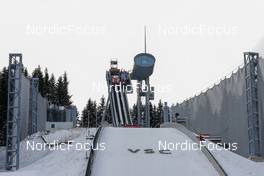 15.01.2022, Klingenthal, Germany (GER): The jumptower of the Vogtland Arena in Klingenthal - FIS world cup nordic combined men, individual gundersen HS140/10km, Klingenthal (GER). www.nordicfocus.com. © Volk/NordicFocus. Every downloaded picture is fee-liable.