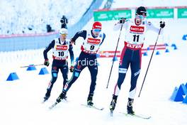 15.01.2022, Klingenthal, Germany (GER): Manuel Faisst (GER), Terence Weber (GER), Joergen Graabak (NOR), (l-r)  - FIS world cup nordic combined men, individual gundersen HS140/10km, Klingenthal (GER). www.nordicfocus.com. © Volk/NordicFocus. Every downloaded picture is fee-liable.