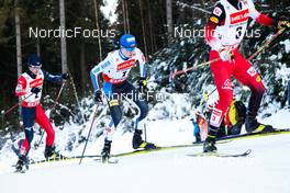 15.01.2022, Klingenthal, Germany (GER): Ryota Yamamoto (JPN), Kristjan Ilves (EST), Johannes Lamparter (AUT), (l-r)  - FIS world cup nordic combined men, individual gundersen HS140/10km, Klingenthal (GER). www.nordicfocus.com. © Volk/NordicFocus. Every downloaded picture is fee-liable.