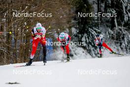 16.01.2022, Klingenthal, Germany (GER): Lukas Greiderer (AUT), Akito Watabe (JPN), (l-r)  - FIS world cup nordic combined men, individual gundersen HS140/10km, Klingenthal (GER). www.nordicfocus.com. © Volk/NordicFocus. Every downloaded picture is fee-liable.