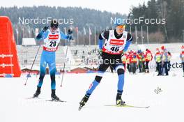 16.01.2022, Klingenthal, Germany (GER): (l-r), MarcoHeinis (FRA), Ernest Iakhin (RUS) - FIS world cup nordic combined men, individual gundersen HS140/10km, Klingenthal (GER). www.nordicfocus.com. © Volk/NordicFocus. Every downloaded picture is fee-liable.