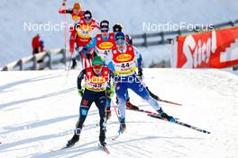 28.01.2022, Seefeld, Austria (AUT): Fabian Riessle (GER), Otto Niittykoski (FIN), (l-r)  - FIS world cup nordic combined men, individual gundersen HS109/7,5km, Seefeld (AUT). www.nordicfocus.com. © Volk/NordicFocus. Every downloaded picture is fee-liable.
