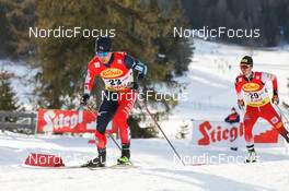 28.01.2022, Seefeld, Austria (AUT): (l-r), Hideaki Nagai (JPN), Manuel Einkemmer (AUT) - FIS world cup nordic combined men, individual gundersen HS109/5km, Seefeld (AUT). www.nordicfocus.com. © Volk/NordicFocus. Every downloaded picture is fee-liable.