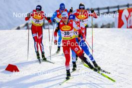 28.01.2022, Seefeld, Austria (AUT): Andreas Skoglund (NOR), Mario Seidl (AUT), (l-r)  - FIS world cup nordic combined men, individual gundersen HS109/7,5km, Seefeld (AUT). www.nordicfocus.com. © Volk/NordicFocus. Every downloaded picture is fee-liable.