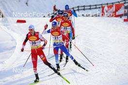 28.01.2022, Seefeld, Austria (AUT): (l-r), Mario Seidl (AUT), Tomas Portyk (CZE), Espen Andersen (NOR) - FIS world cup nordic combined men, individual gundersen HS109/5km, Seefeld (AUT). www.nordicfocus.com. © Volk/NordicFocus. Every downloaded picture is fee-liable.