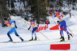28.01.2022, Seefeld, Austria (AUT): (l-r), Antoine Gerard (FRA), Ilkka Herola (FIN), Lukas Greiderer (AUT), Ondrej Pazout (CZE) - FIS world cup nordic combined men, individual gundersen HS109/5km, Seefeld (AUT). www.nordicfocus.com. © Volk/NordicFocus. Every downloaded picture is fee-liable.